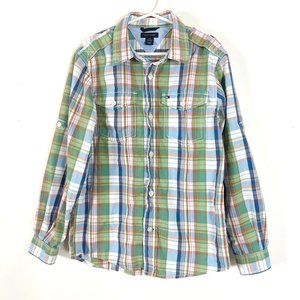 Tommy Hilfiger Boys Long Sleeve Button Up Shirt Size Small 8/10